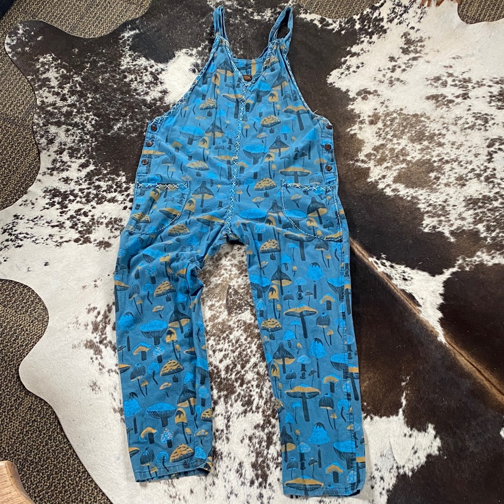 Stylish Blue Mushroom Print Women's Jumpsuit